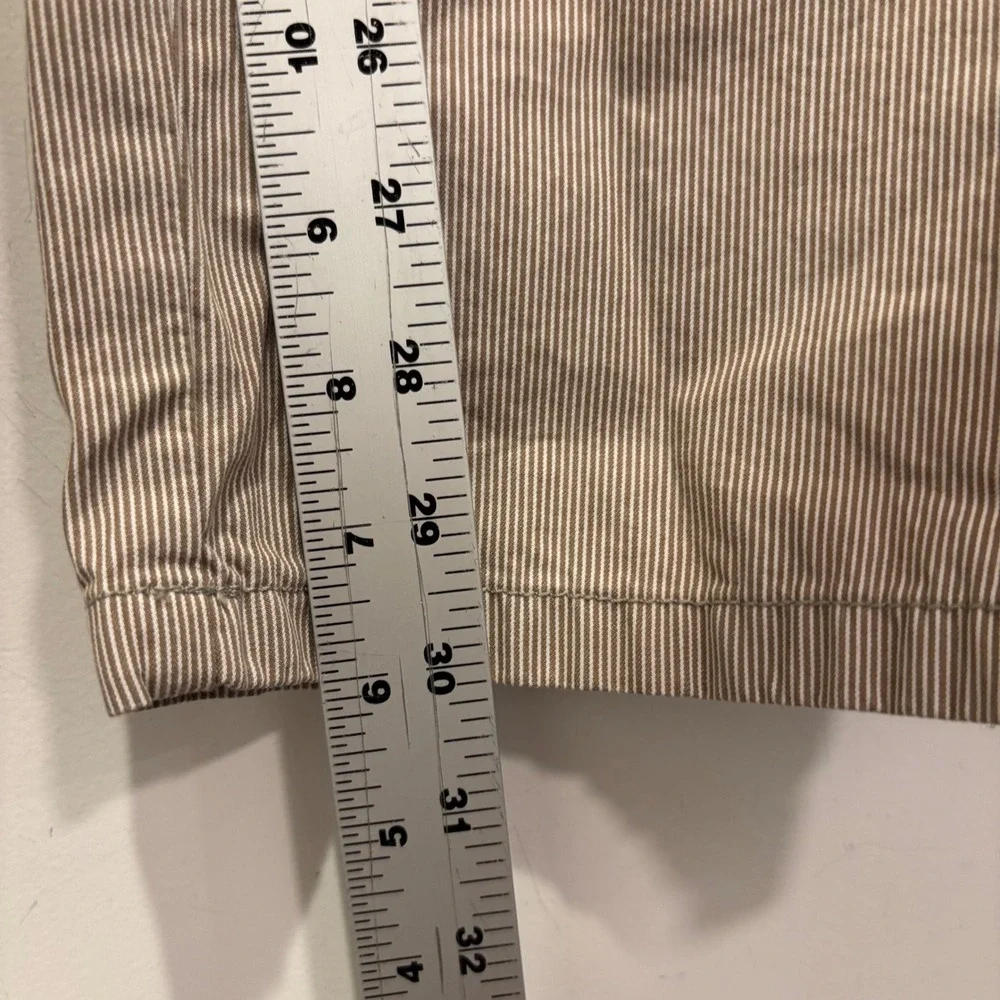 Black Brown 1826 Mens Chino Pants Tan White Micro Stripe Straight Leg 30x30